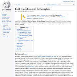 Positive psychology in the workplace