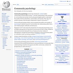 Community psychology