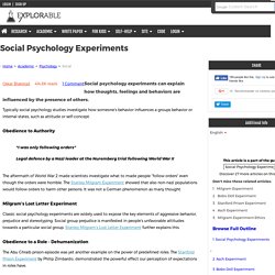 Social Psychology Experiments - Explaining Human Nature.