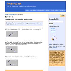 AS Psychology - Holah.co.uk - Correlation