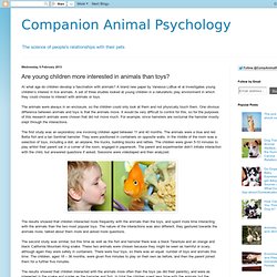 Companion Animal Psychology: Are young children more interested in animals than toys?