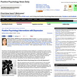 Positive Psychology Interventions with Depression
