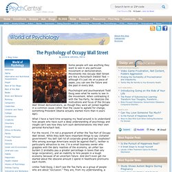 The Psychology of Occupy Wall Street