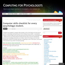 Computer skills checklist for every (psychology) student.