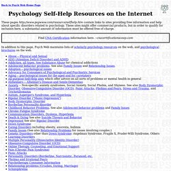 Psychology Self-Help Resources on the Internet