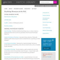 Psychology Resources on the Web | Hatch Library