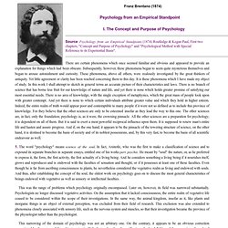 Franz Brentano- Psychology from an Empirical Standpoint