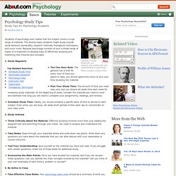 Psychology Study Tips - How to Study Psychology - Study Tips for Psychology Students