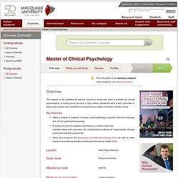Master of Clinical Psychology - Macquarie University