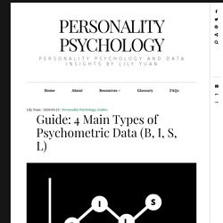 Guide: 4 Main Types of Psychometric Data (B, I, S, L)