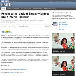 Psychopaths' Lack of Empathy Mimics Brain Injury: Research