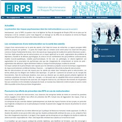 La prévention des risques psychosociaux dans les restructurations - FIRPS