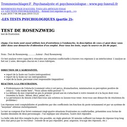 -LES TESTS PSYCHOLOGIQUES (partie 2)- - TROMMENSCHLAGER FRANCK -PSYCHANALYSTE ET THERAPEUTE FAMILIAL SECTEUR LUXEUIL-LES-BAINS, LURE ET REMIREMONT