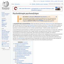 1-Psychothérapie psychanalytique