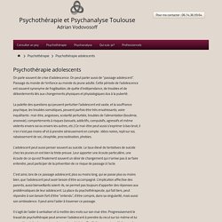 Psychothérapie pour adolescents. Aide psychologique.