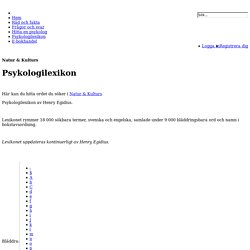 Psykologiguiden - Psykologilexikon - lexikon - ordbok i psykologi - hitta förklaringen till ordet här