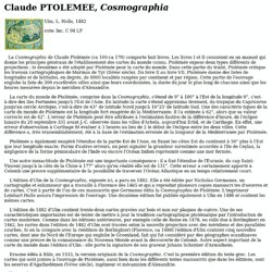 Ptolemée, Cosmographia
