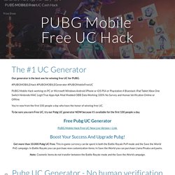 PUBG MOBILE Free UC Cash Hack