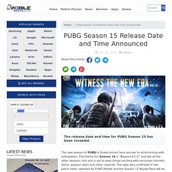 PUBG Season 15 Release Date and Time Announced