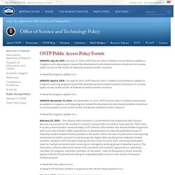 OSTP Public Access Policy Forum