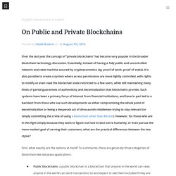 On Public and Private Blockchains