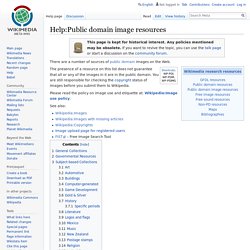 Help:Public domain image resources