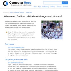 Where can I find free public domain images and pictures?