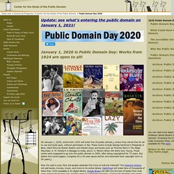 Public Domain Day 2020