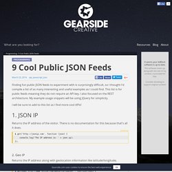 9 Cool Public JSON Feeds - Gearside Creative