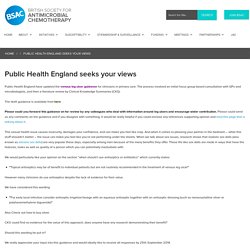 Public Health England seeks your views