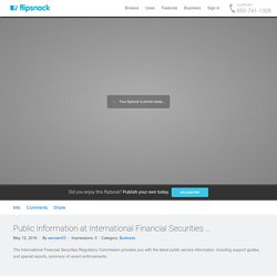 Public Information at International Financial Securities Regulatory Commission