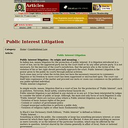 Public Interest Litigation