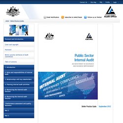 ANAO - Public Sector Internal Audit - Better Practice Guide
