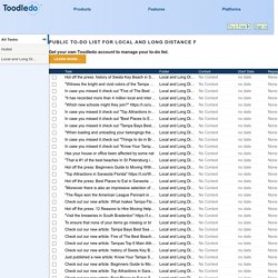 Public To-Do List for Local and Long Distance F