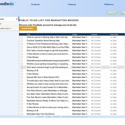 Public To-Do List for Manhattan Movers