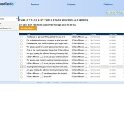 Public To-Do List for 5 Stars Movers LLC Bronx