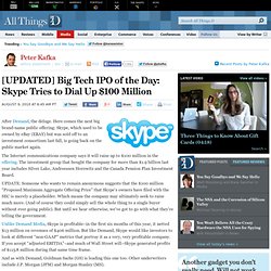 Big Tech IPO of the Day: Skype Tries to Dial Up $100 Million.