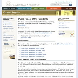 Public Papers of the Presidents