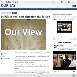 Public school cuts threaten the future