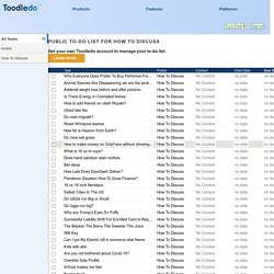 Public To-Do List for How To Discuss