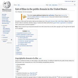 List of films in the public domain in the United States