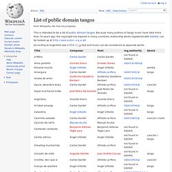 List of public domain tangos
