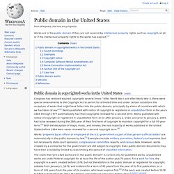 Public domain in the United States