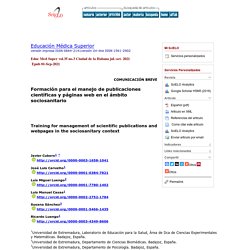 Formación para el manejo de publicaciones científicas y páginas web en el ámbito sociosanitario