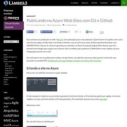 Publicando no Azure Web Sites com Git e Github