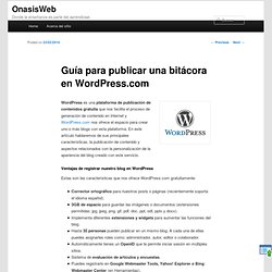 Guía para publicar una bitácora en Wordpress.com - OnasisWeb