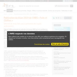 INRS 04/09/20 Publication du bilan 2019 de l’INRS « Faits et Chiffres »