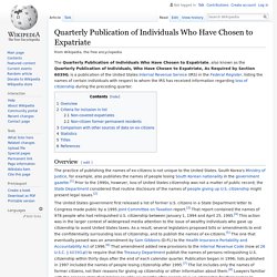 Quarterly Publication of Individuals Who Have Chosen to Expatriate - Wikipedia