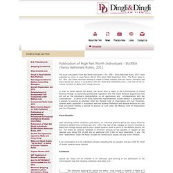 Dingli & Dingli Law Firm - Publication of High Net Worth Individuals - EU/EEA/Swiss Nationals Rules, 2011