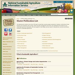 Master Publication List: ATTRA - National Sustainable Agricultur